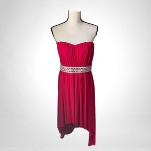Freesia Red Formal Strapless Dress Size L